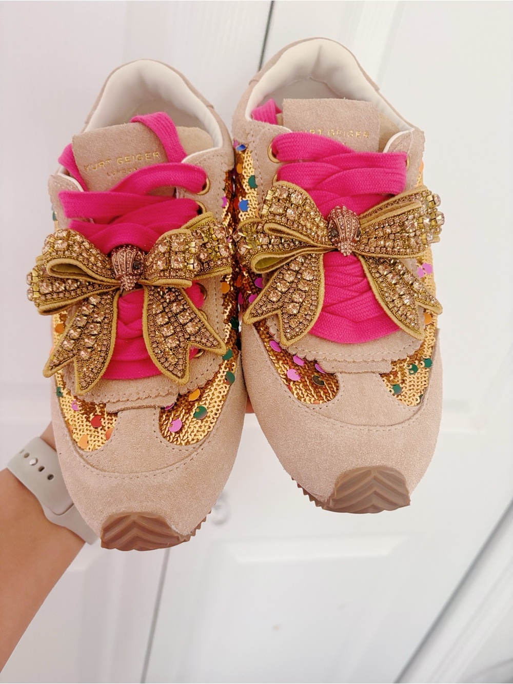 🩷 NWOB KURT GEIGER | Islington Bow Sneakers 🌈